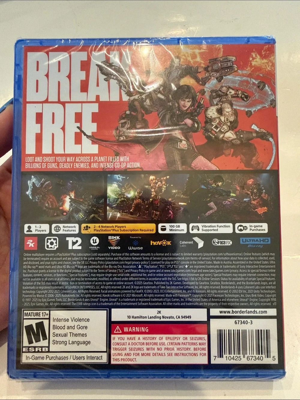 NWT Sony PS5 Borderlands 4 Red Cover Art Mature 17+ Untested.